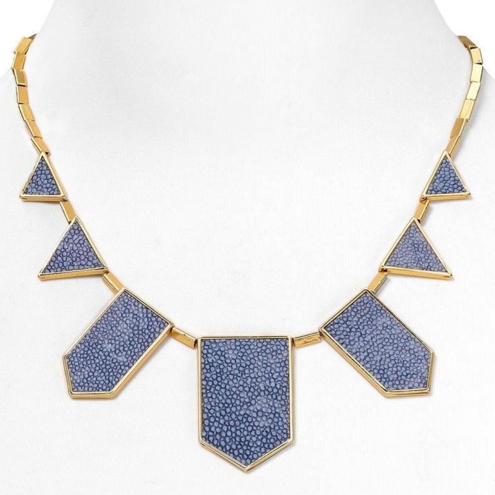 House of Harlow Light Blue Star 5 Station Necklace